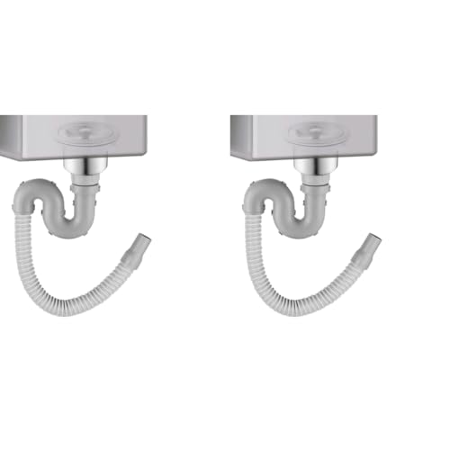HASTHIP® Kitchen Sink Drain Pipe Kit with Universal Fit 3.35-4.33 Inch Stainless Steel Flange U-Shaped P-Trap Water Retaining Lid Anti-Clog Odor Robust for Home Use 2PCS HASTHIP® Kitchen Sink Drain Pipe Kit with Universal Fit 3.35-4.33 Inch Stainless Steel Flange U-Shaped P-Trap Water Retaining Lid Anti-Clog Odor Robust for Home Use 2PCS
